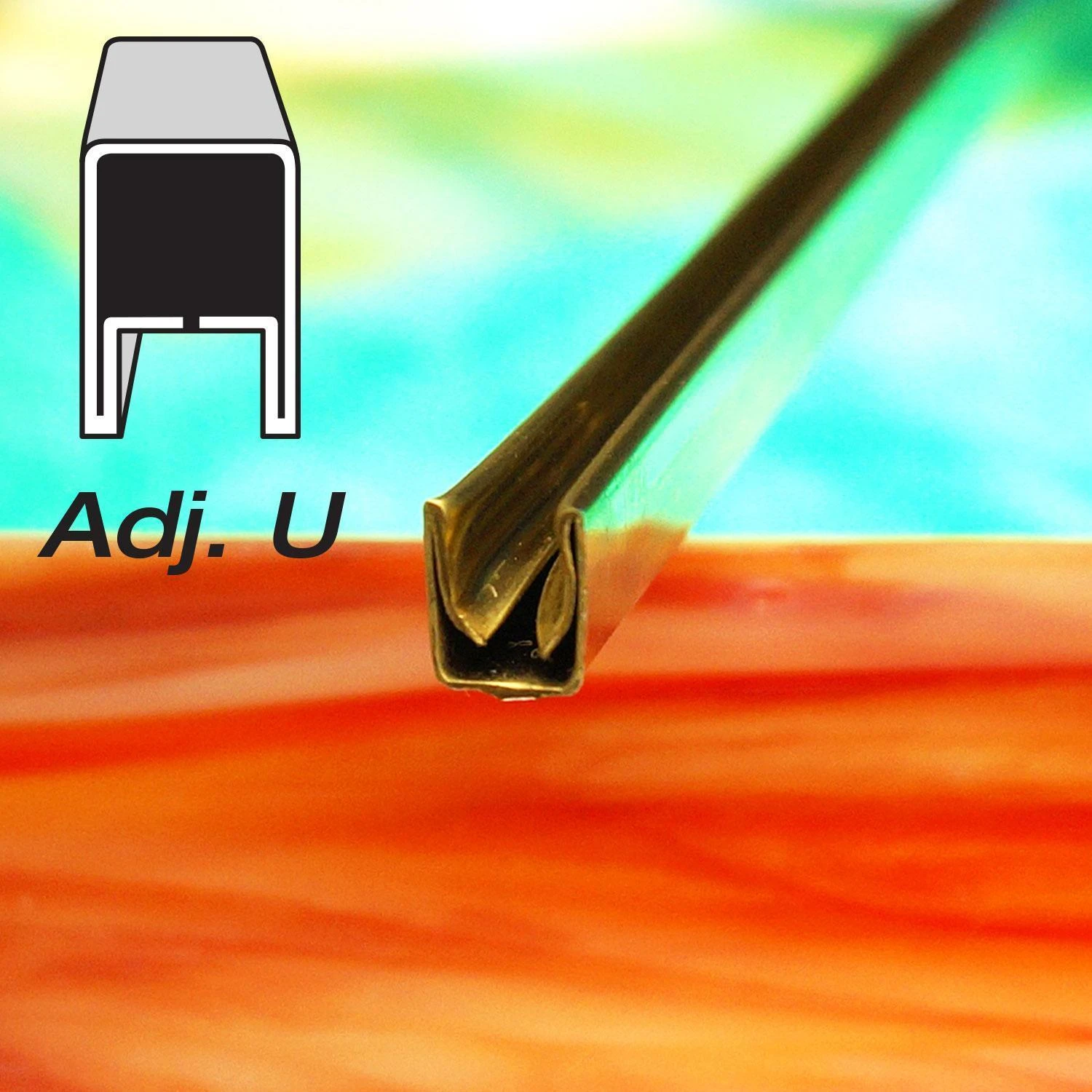 3/8" Adj U Brass Came - 6 Ft Piece 1 3/8" Adj U Brass Came - 6 Ft Piece