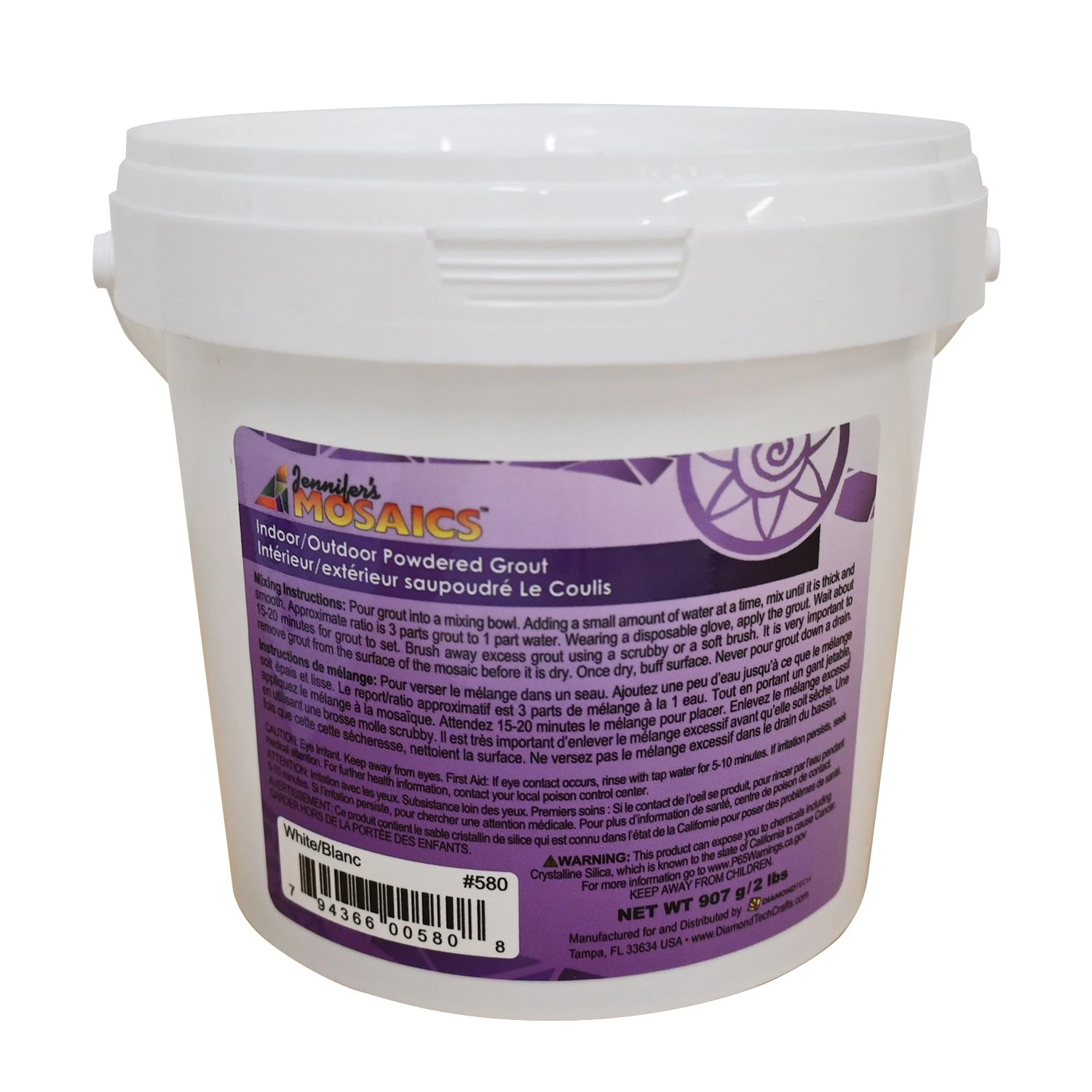 White Powdered (Sanded) Grout - 2 Lbs 2 White Powdered (Sanded) Grout - 2 Lbs - Image 2