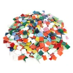 3/4" Opalescent Stained Glass Chip Assortment - 4 Lbs Bulk