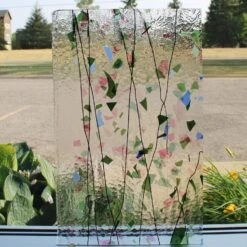 Bullseye Blue, Green, Aqua And Pink On Clear Fracture-Streamer - 90 COE 9 Bullseye Blue, Green, Aqua And Pink On Clear Fracture-Streamer - 90 COE -Odyssey Cheap Store 192780 10