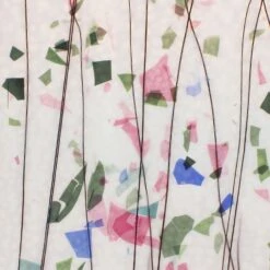 Bullseye Blue, Green, Aqua And Pink On White Fracture-Streamer - 90 COE