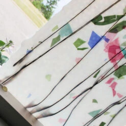 Bullseye Blue, Green, Aqua And Pink On White Fracture-Streamer - 90 COE -Odyssey Cheap Store 192844 30