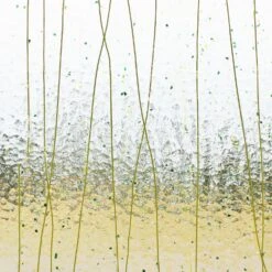 Bullseye Dark Green, Spring Green And Yellow On Clear Mardi Gras - 90 COE