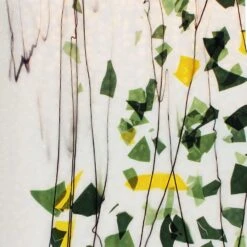 Bullseye Green And Yellow With Black On White Fracture-Streamer - 90 COE