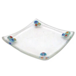 6" White Glass Squares 4 Pack - 96 COE -Odyssey Cheap Store 211692 40