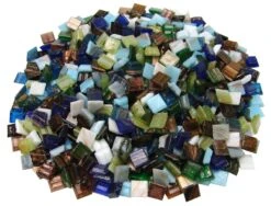 3/8" Gold Streaky Glass Tile Value Mix - 1 Lb