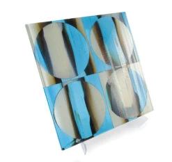 Bullseye French Vanilla With Light Turquoise Blue Cascade Double Rolled - 90 COE -Odyssey Cheap Store 214647 40