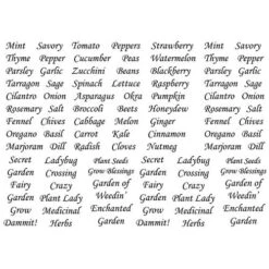 Garden Words Black Enamel Decals