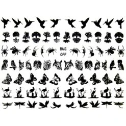 Bug Off Black Enamel Decals