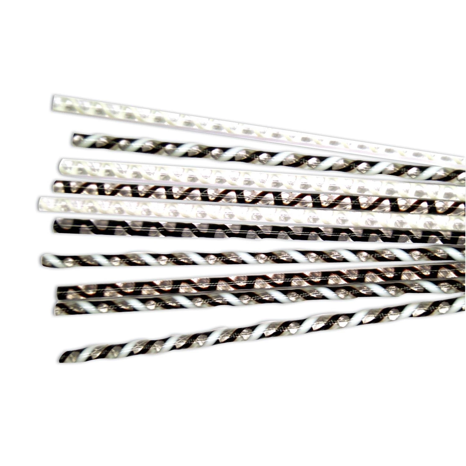 Tuxedo Twisted Cane Assortment - 96 COE 1 Tuxedo Twisted Cane Assortment - 96 COE