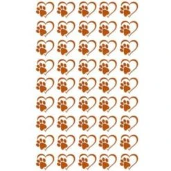 Gold Heart Paw Print Decals