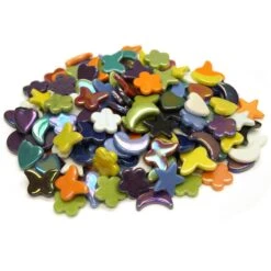 Iridized Garden Dreams Glass Tile Assortment - 1 Lb