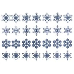 Snowflakes Blue Enamel Decals