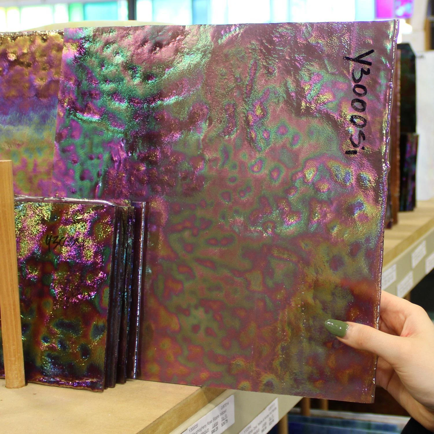 Youghiogheny Rose Stipple Iridized 7 Youghiogheny Rose Stipple Iridized - Image 7