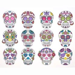 Sugar Skull Color Enamel Decals