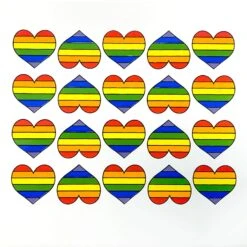 Rainbow Hearts Enamel Decals
