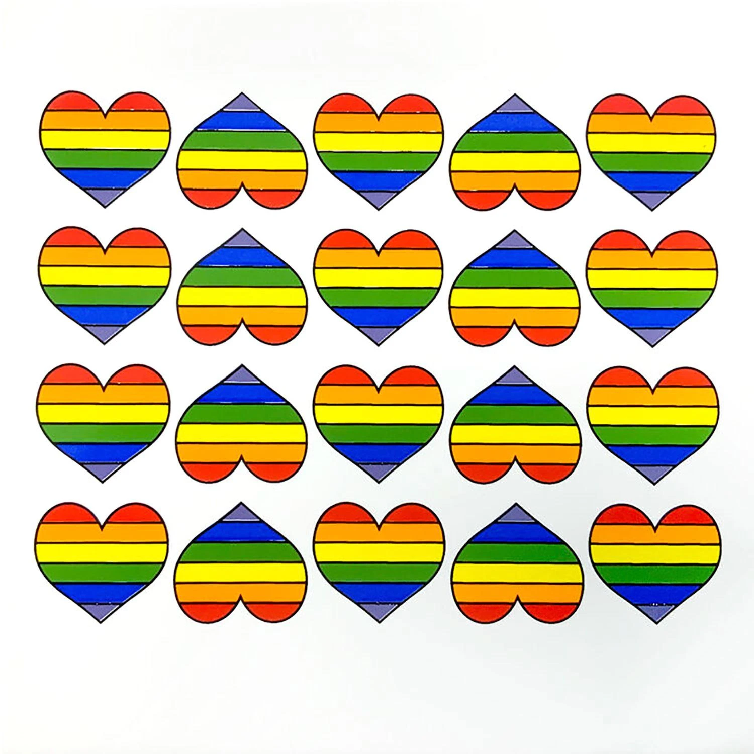 Rainbow Hearts Enamel Decals 1 Rainbow Hearts Enamel Decals