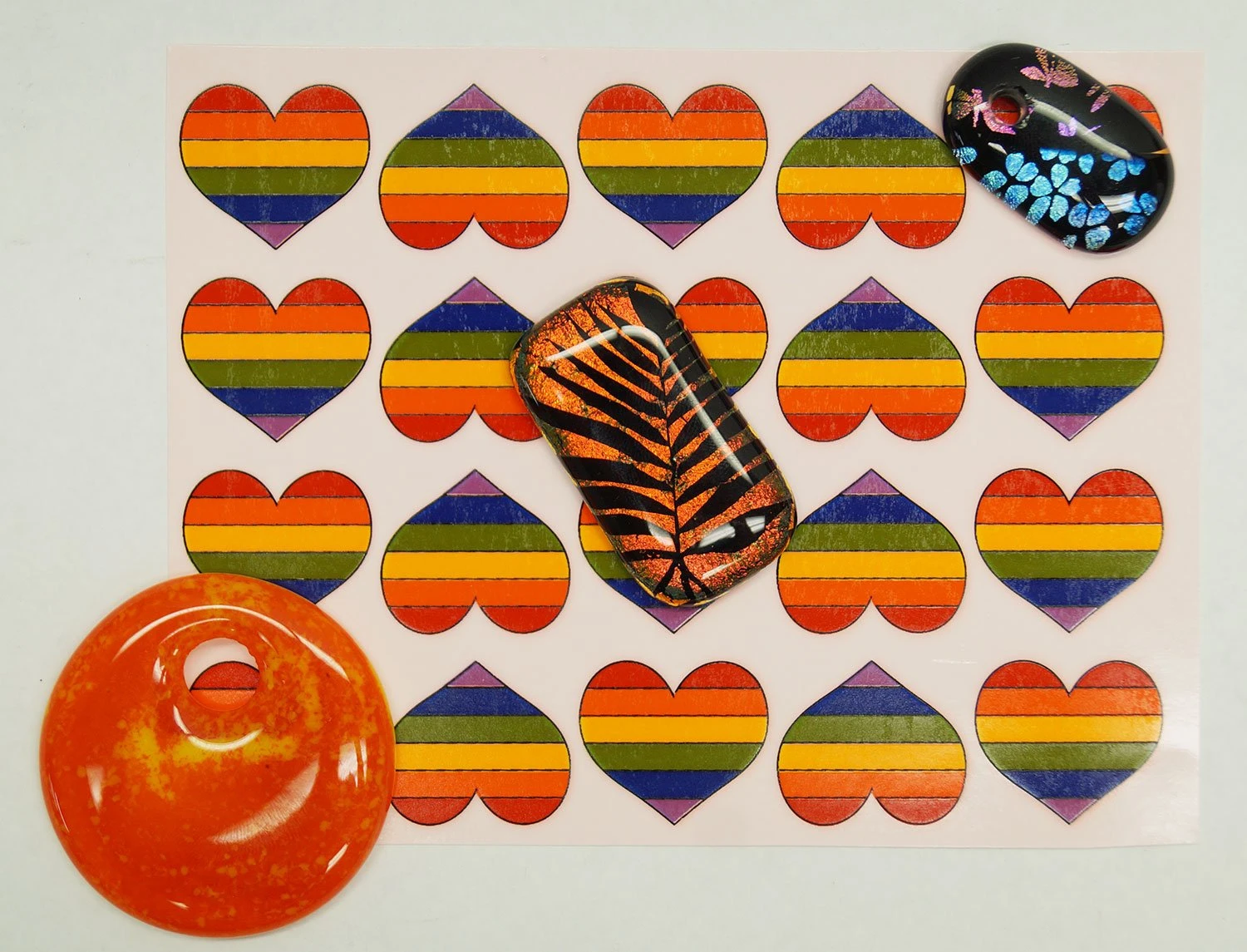 Rainbow Hearts Enamel Decals 5 Rainbow Hearts Enamel Decals - Image 5