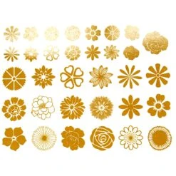Gold Small Flower Decals