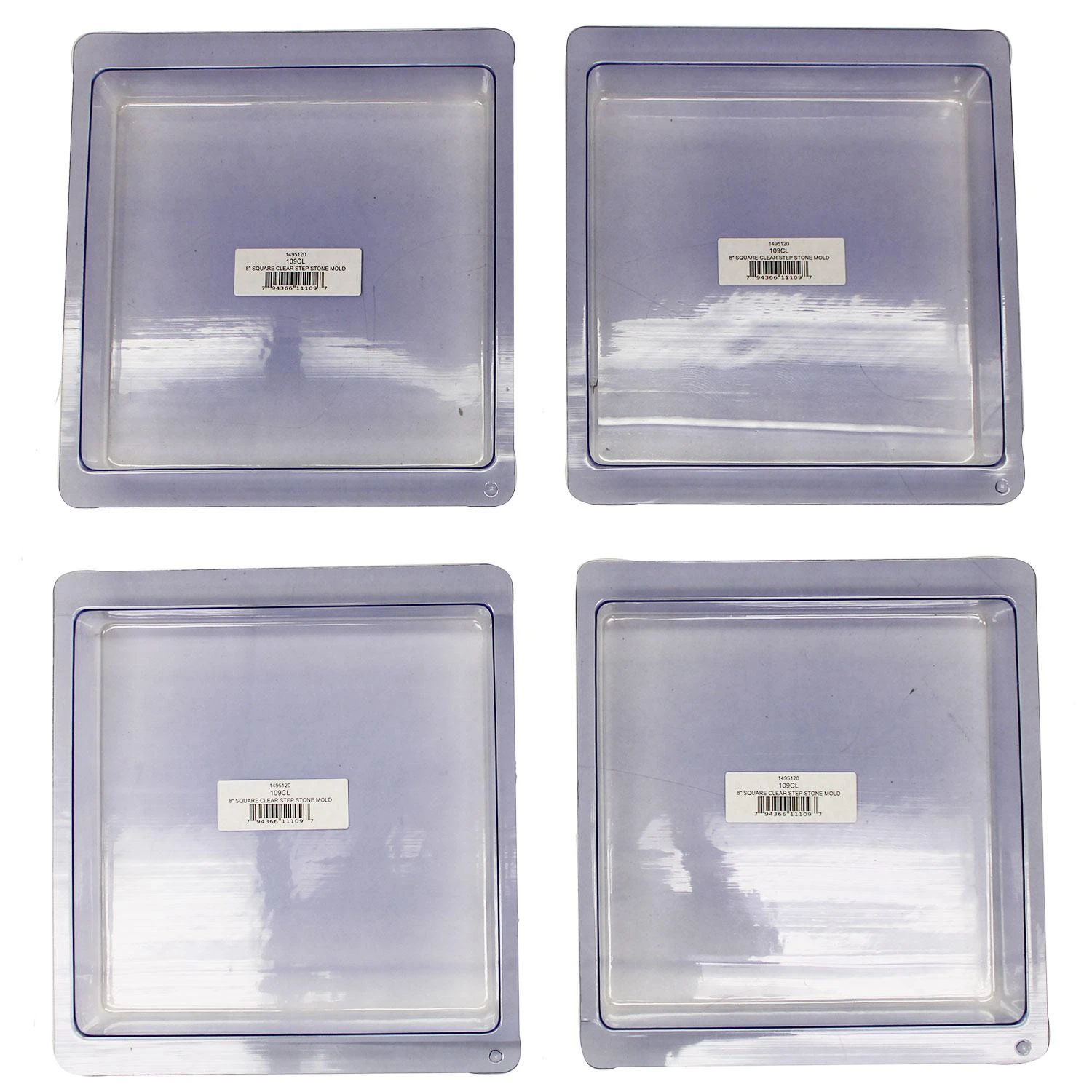 8" Square Clear Stepping Stone Mold - 4 Pack 1 8" Square Clear Stepping Stone Mold - 4 Pack