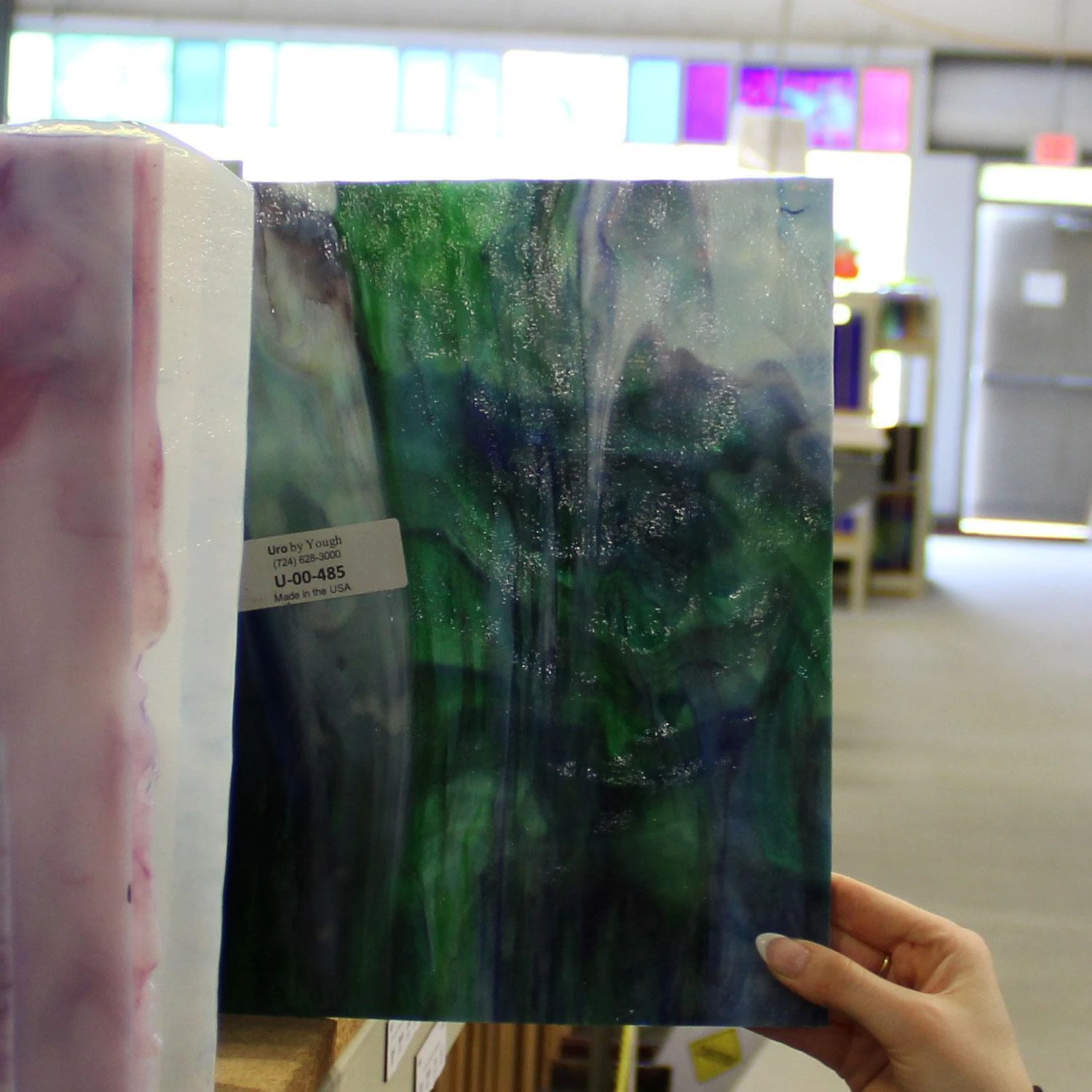 Uro Cobalt Blue, Emerald Green, Spring Green And Purple Mottle 6 Uro Cobalt Blue, Emerald Green, Spring Green And Purple Mottle - Image 6