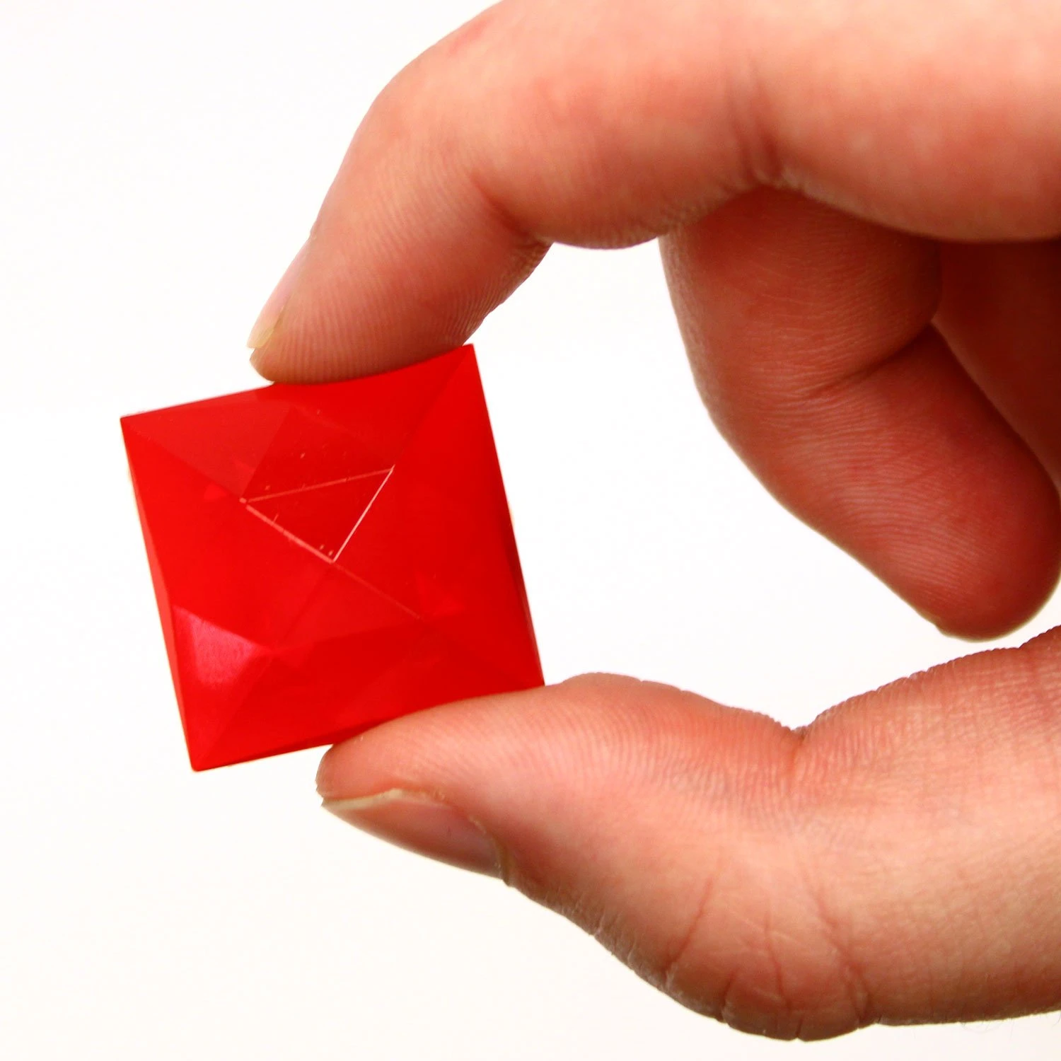 Red Square 25mm Faceted Jewel 2 Red Square 25mm Faceted Jewel - Image 2