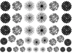 Dandelion Tops Black Enamel Decals