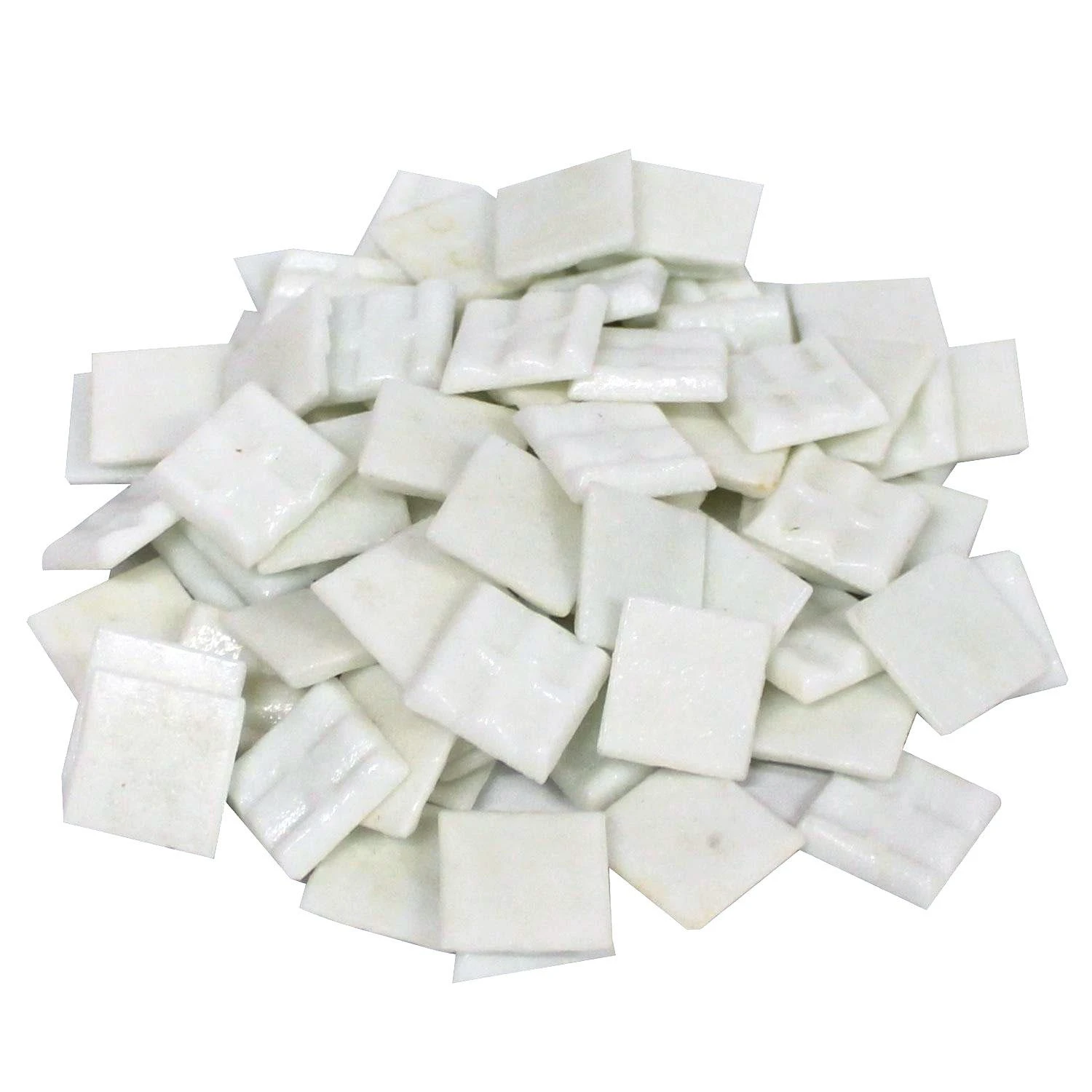 3/4" Arctic White Venetian Glass Tile - 1/2 Lb 1 3/4" Arctic White Venetian Glass Tile - 1/2 Lb
