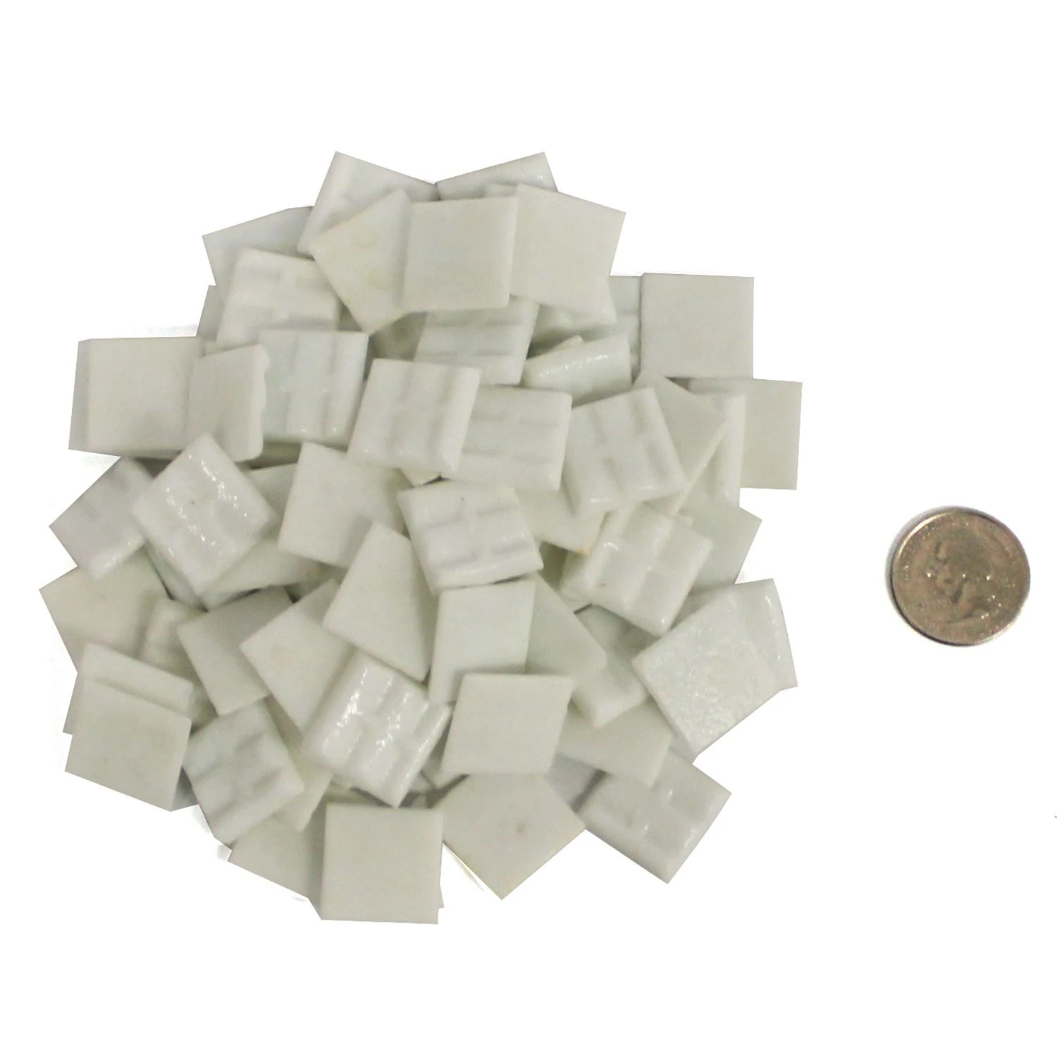 3/4" Arctic White Venetian Glass Tile - 1/2 Lb 2 3/4" Arctic White Venetian Glass Tile - 1/2 Lb - Image 2