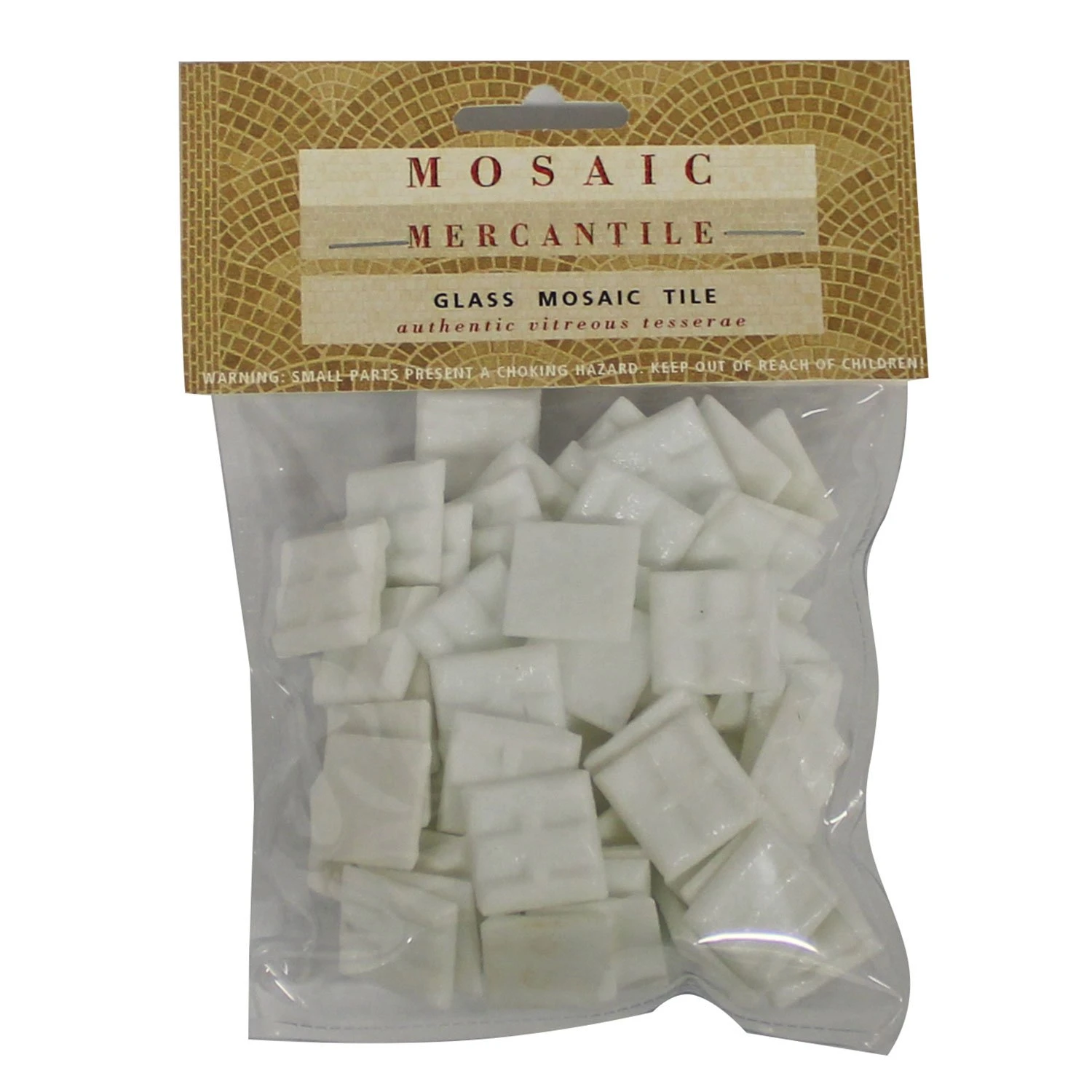 3/4" Arctic White Venetian Glass Tile - 1/2 Lb 3 3/4" Arctic White Venetian Glass Tile - 1/2 Lb - Image 3