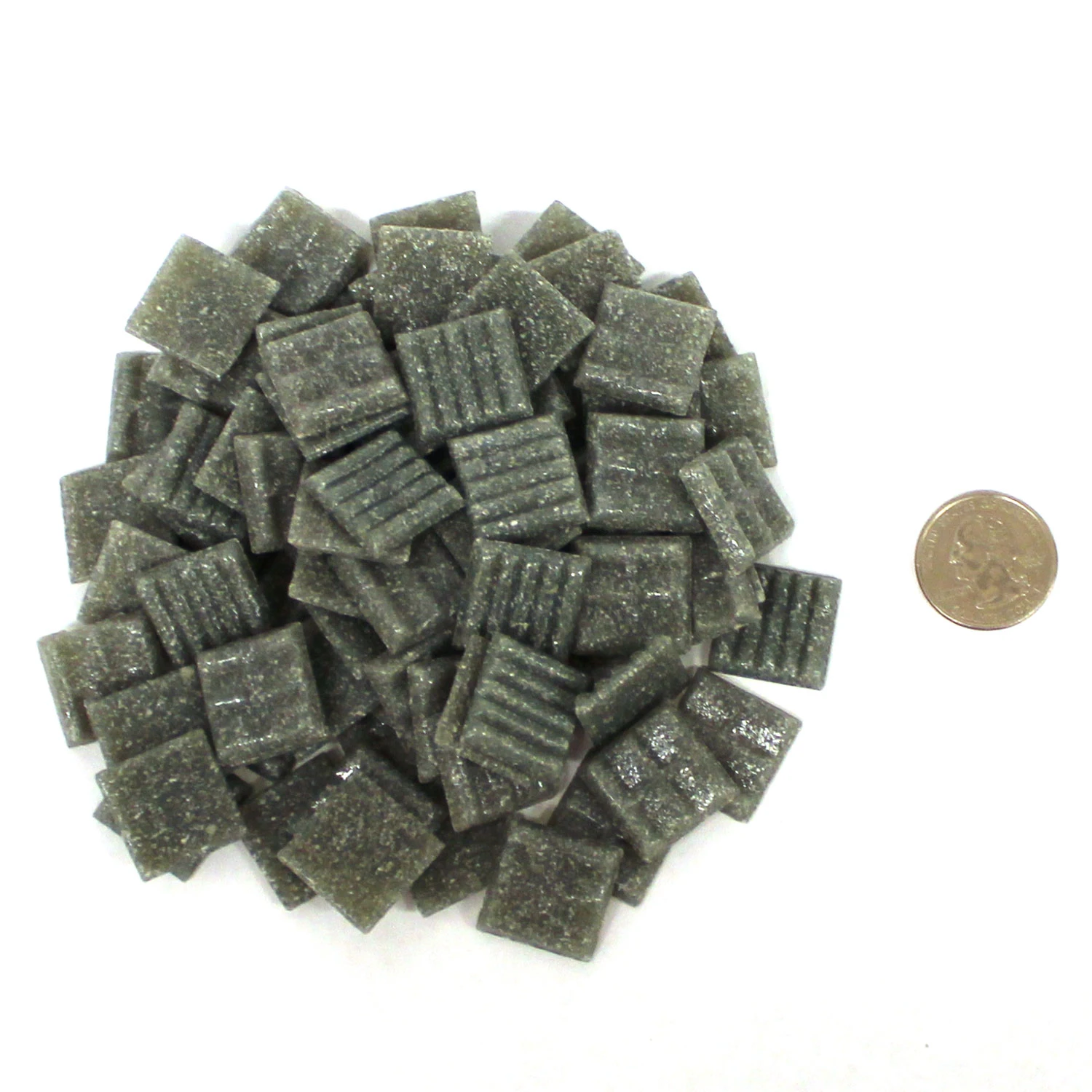 3/4" Slate Venetian Glass Tile - 1/2 Lb 2 3/4" Slate Venetian Glass Tile - 1/2 Lb - Image 2