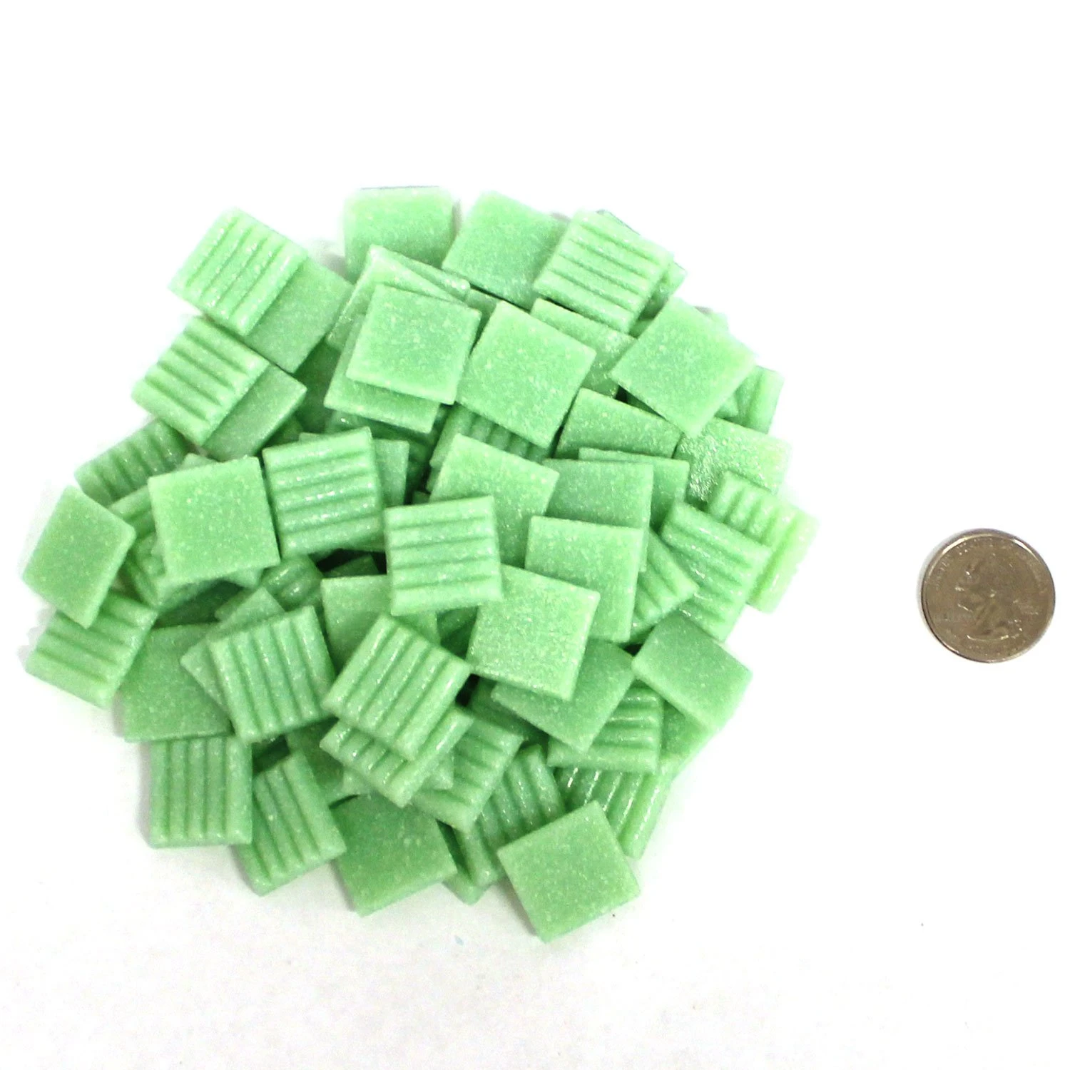 3/4" Lime Venetian Glass Tile - 1/2 Lb 2 3/4" Lime Venetian Glass Tile - 1/2 Lb - Image 2