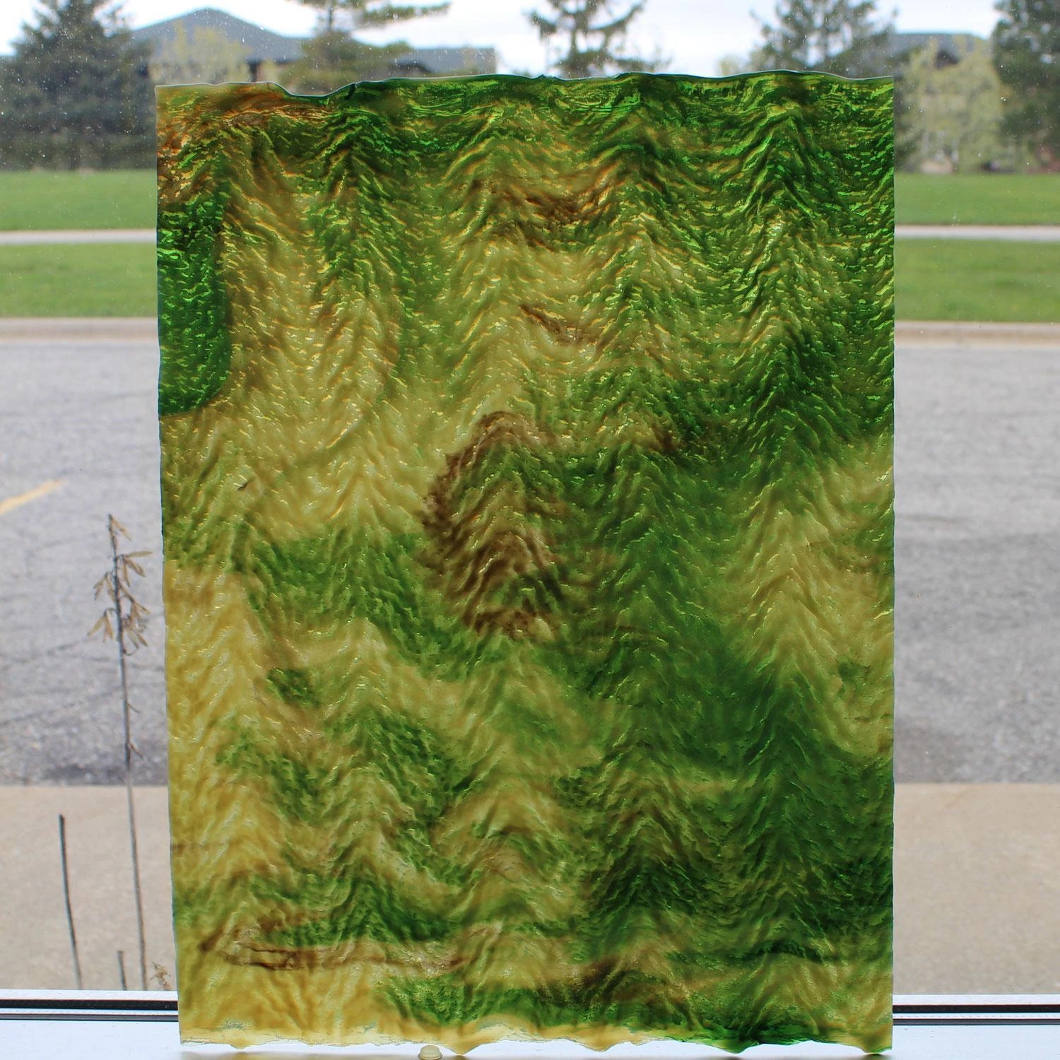 Uro Light Brown, Dark Brown And Green Herringbone Ripple 2 Uro Light Brown, Dark Brown And Green Herringbone Ripple - Image 2