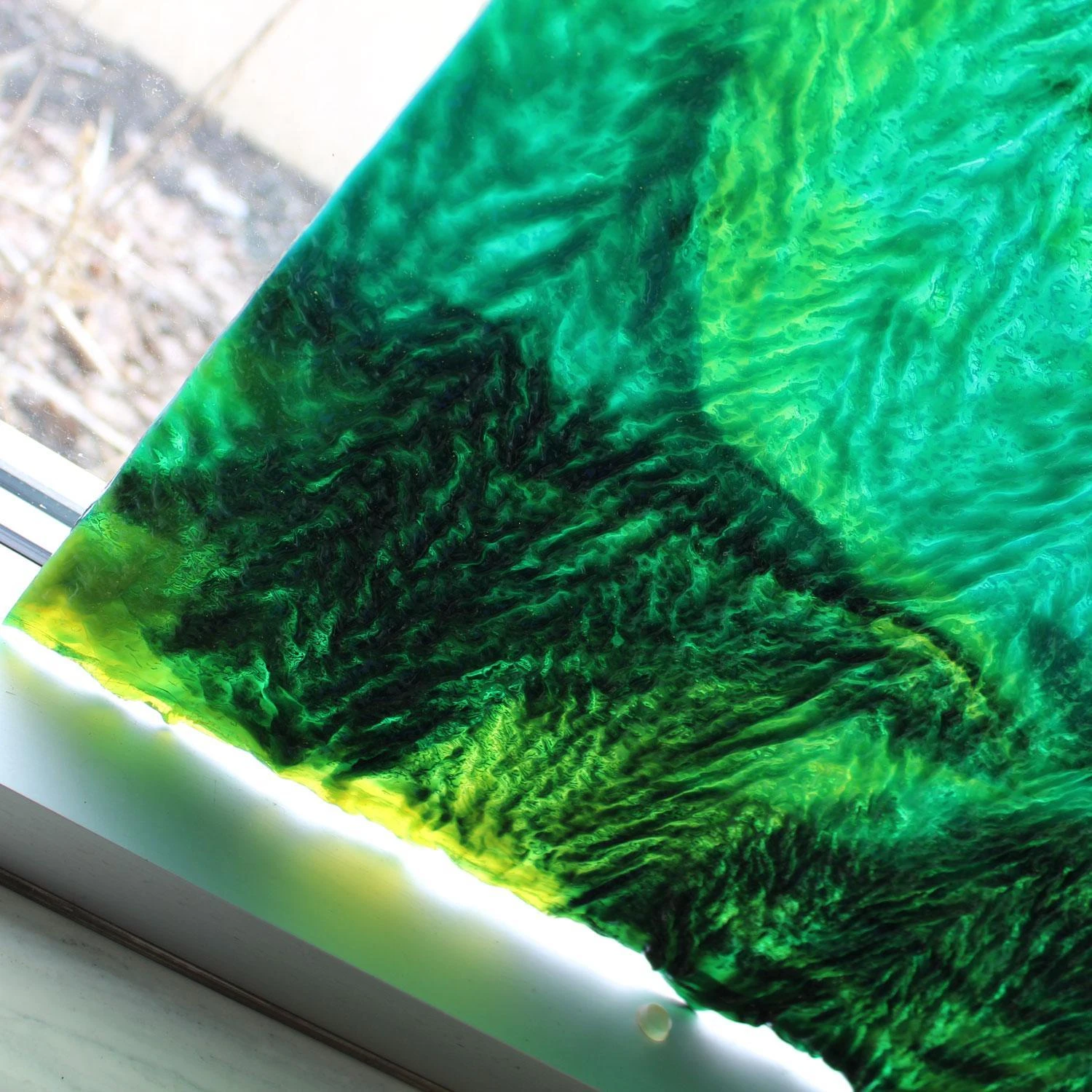 Uro Emerald, Chartruese And Turquoise Herringbone Ripple 5 Uro Emerald, Chartruese And Turquoise Herringbone Ripple - Image 5