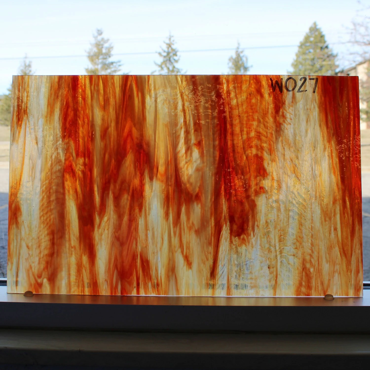 Wissmach Orange And White Opal Streaky 2 Wissmach Orange And White Opal Streaky - Image 2